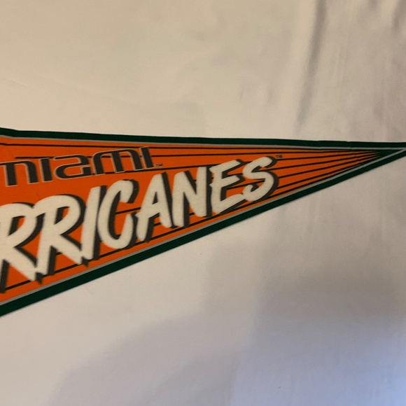 Vintage Wincraft University of Miami UMiami Hurricanes Logo 30" Pennant Flag - Picture 4 of 14